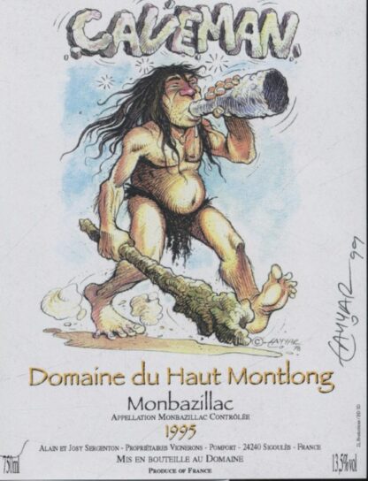Tayyar, Etiquette de vin, Caveman, Domaine du Haut Montlong 1995