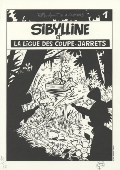 Taymans, Sibylline, Affiche offset signée, Sibylline et la ligue des coupe-jarrets