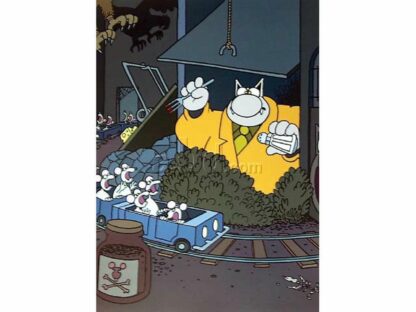 Le Chat de Geluck Le Petit train Affiche offset