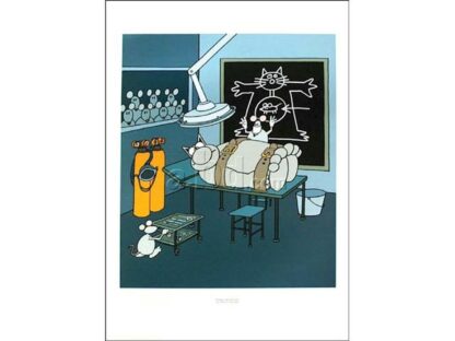 Le Chat de Geluck La Table d'opération Affiche offset