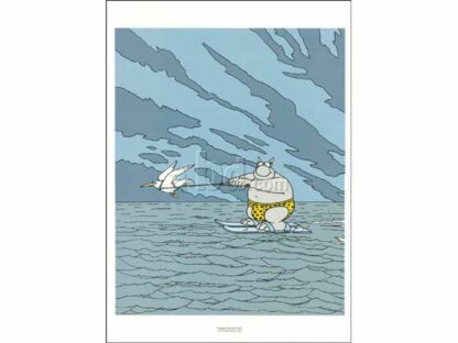 Le Chat de Geluck Le Ski nautique Affiche offset