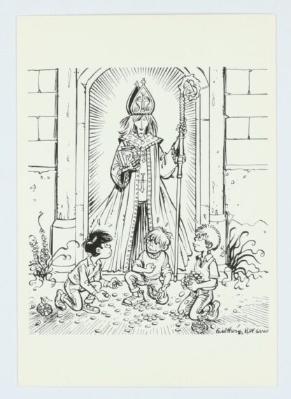 Illustration par Walthéry et Di Sano : Carte postale BD