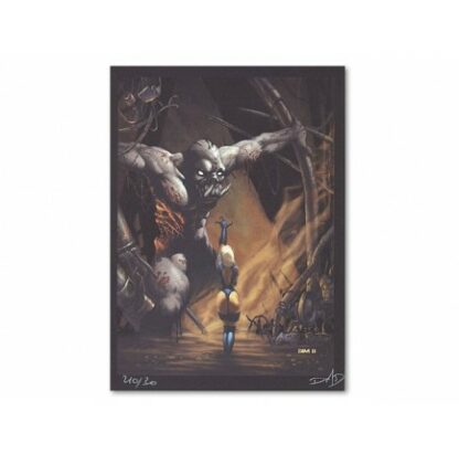 Dim D, Le seigneur d'ombre, Ex-libris signé, Femme et géant