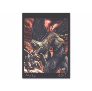 Dim D, Le seigneur d'ombre, Ex-libris signé, Guérrier et Dragon
