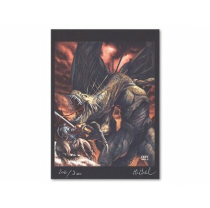 Dim D, Le seigneur d'ombre, Ex-libris signé, Guérrier et Dragon