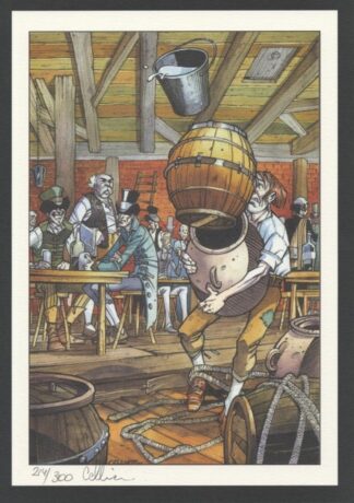Cellier, Le Maître du hazard, Ex-libris signé, Le tonneau