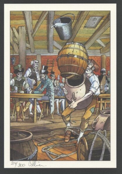 Cellier, Le Maître du hazard, Ex-libris signé, Le tonneau