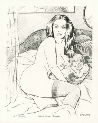 Varenne, Erma Jaguar, Lithographie signée, Femme au lit