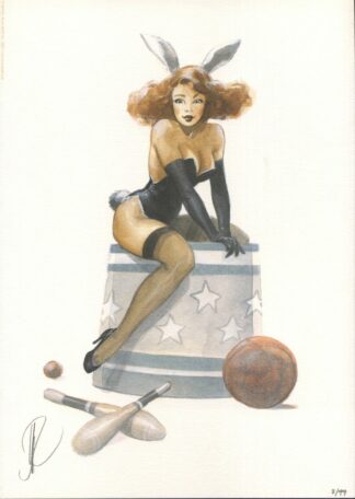 Pin-up Bunny - Ex-libris signé - Alberto Varanda