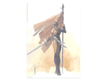 La Geste des Chevaliers Dragon - Guerrière - Ex-libris signé - Alberto Varanda