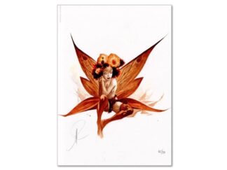 Fée et Fleurs - Ex-libris signé - Alberto Varanda