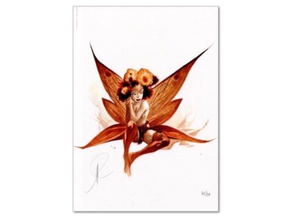 Fée et Fleurs - Ex-libris signé - Alberto Varanda
