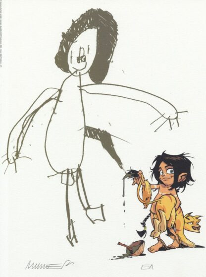 Munuera, Navis, Affiche offset signée, le dessin d'enfant