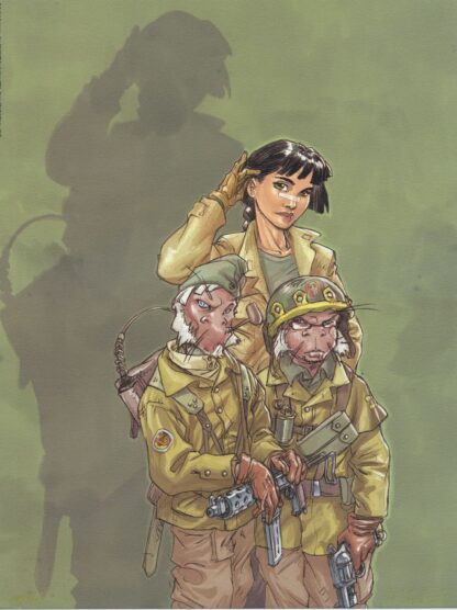 Buchet, Sillage,Affiche offset signée, Trio de révolutionnaires (Version spéciale Abd)