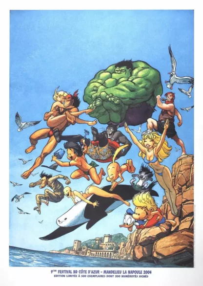 Affiche offset Blacksad Hommage à la BD Guarnido Mandelieu 2004