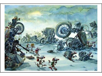 Les Rats Affiche offset par Ptiluc : Casse moto
