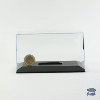 boîte plexi miniature 1/43 hauteur 8 cm avec socle noir