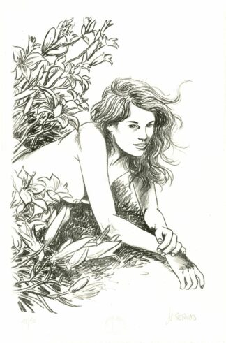 Servais, La Mémoire des Arbres, Lithographie signée, Femme charmeuse