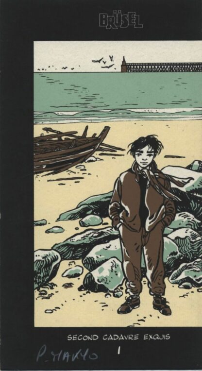 Makyo, Le coeur en Islande, Ex-libris sérigraphié signé, Moïse sur la plage