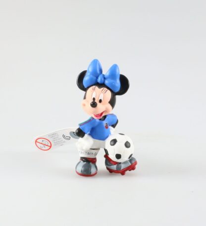 Minnie en tenue de foot vareuse bleue Figurine en plastique Disney