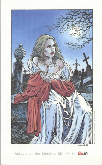 Swolfs, Le Prince de la Nuit, Ex-Libris offset Canal Bd N° 54, Elise dans le cimetière