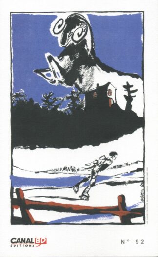 Baudoin, Les quatre Fleuves, Ex-Libris offset Canal Bd N°92, Personnage en train de patiner