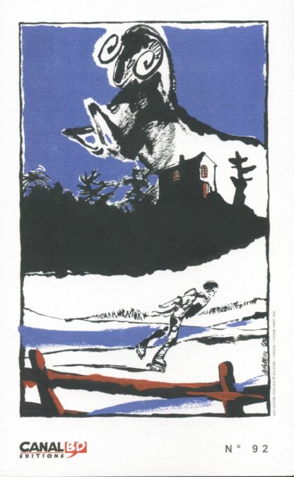 Baudoin, Les quatre Fleuves, Ex-Libris offset Canal Bd N°92, Personnage en train de patiner
