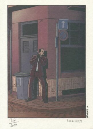 John Doe - Coin de rue - Ex-libris offset signé par Henriet