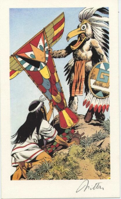 Mitton, Quetzacoati, Ex-libris offset signé, Sorcier