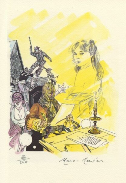 Marc-Renier,Le Masque de Fer, Ex-libris offset signé, Songes
