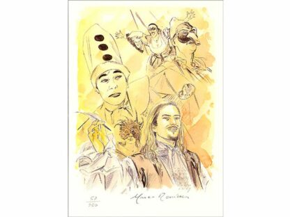 Marc-Renier, Le Masque de Fer, Ex-libris offset signé, Fête