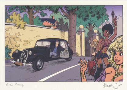 Walthery, Ex-libris offset signé, Citroën Traction