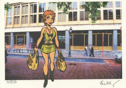 Walthery, Ex-libris offset signé, Les courses