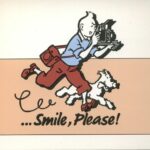 Tintin Carte postale ...Smile, please !, Rose (horizontale)