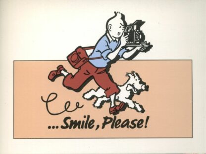 Tintin Carte postale ...Smile, please !, Rose (horizontale)