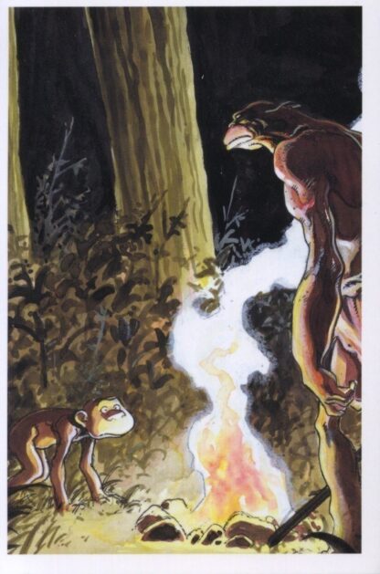 Hommes nus autours du feu