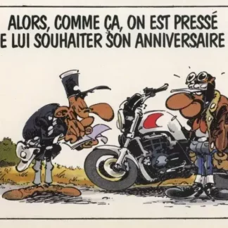 Carte postale Joe Bar Team anniversaire humour moto