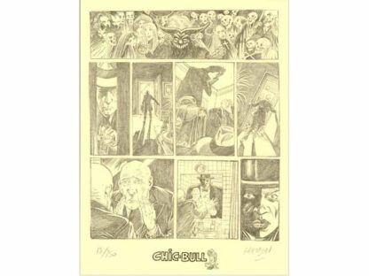 Carland Cross Ex-libris offset signé Planche crayonnée