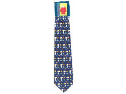 Cravate Snoopy aviateur bleu marine