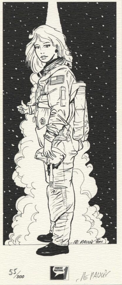 Tania Ex-libris offset signé : Astronaute