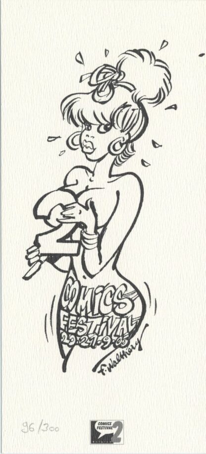 Walthéry, ex-libris offset, Comics festival, Pin-up