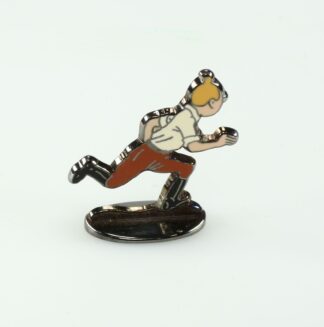 Tintin courant au Congo (bas relief) + boite Figurine en métal