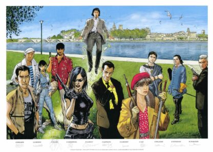 Rousseau, Carrere, Berlion, Guérineau, Grenson, Labiano, Lax, Gibrat, Delaby, Pellerin, Vrancken, Affiche offset signée, Rencontres 2