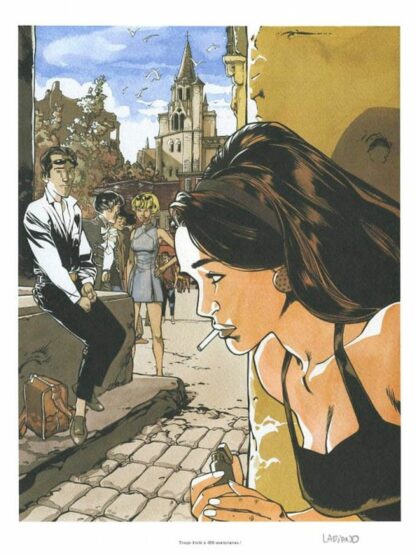 Labiano, Black op, Ex-libris offset signé, Sur la place