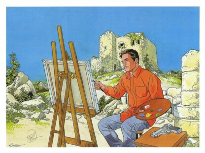 Vallès, Les Maîtres de l'Orge, Ex-libris offset signé, Peinture