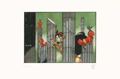 Keramidas, Luuna, Pochoir signé, Luuna dans les ruines