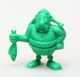 Uderzo, Astérix et obélix, Mini figurine en pvc, Ordralphabétix tenant un poisson (vert foncé)