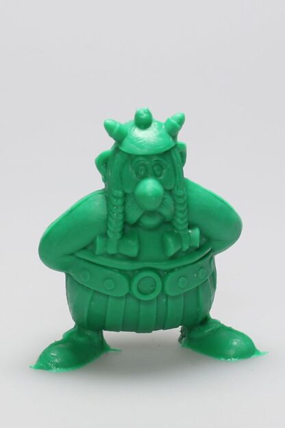 Uderzo, Astérix et obélix, Mini figurine en pvc, Obélix les mains dans le dos pour porter le menhir (vert)