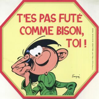 Gaston Lagaffe, Autocollant, T'es pas futé comme bison, toi !