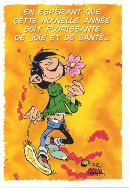 Gaston Lagaffe Carte de Voeux ! En espérant que cette nouvelle année soit florissante de joie et de santé...